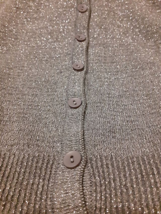cardigan glitterato argento