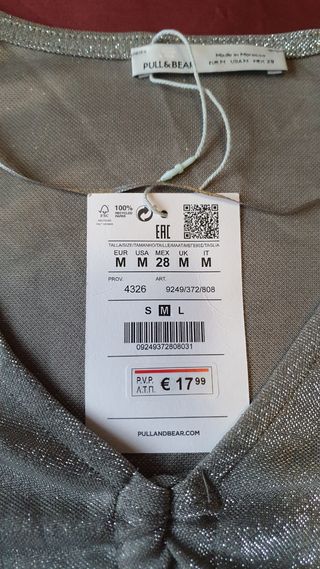 Top fiesta brillantina gris