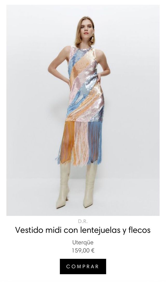 Vestido lentejuelas Uterqüe (Nuevo)