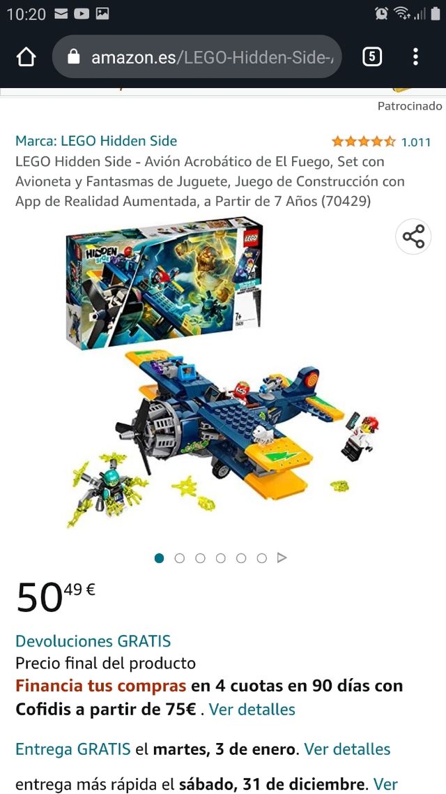 Lego Hidden Avioneta Acrobática el Fuego y Regalo