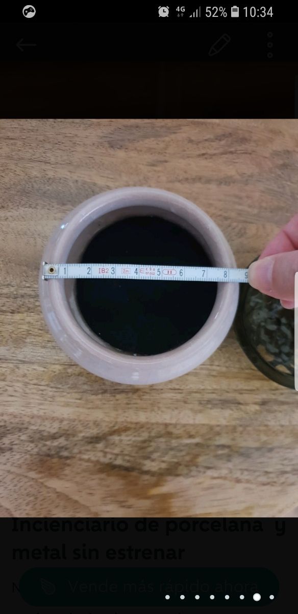 Incienciario de porcelana y metal sin estrenar