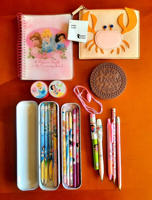 Lote Cartera, libreta, bolis, etc