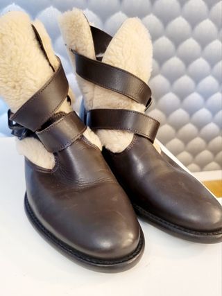 Botas de piel 100% Di-bye borreguillo con hebilla