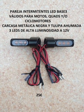 intermitentes led base3 metálicos nuevos moto
