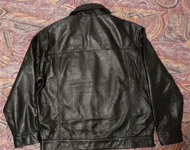 Blusão de couro preto ocidental Topman tamanho M