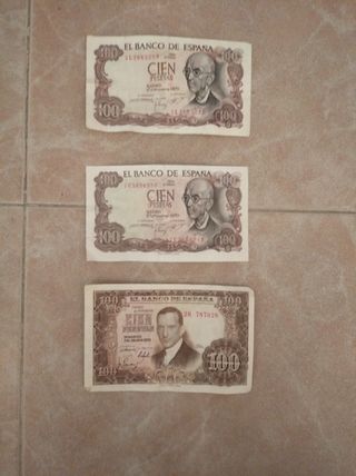 Billetes antiguos de 100 pesetas