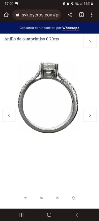 Anillo de diamantes réplica cartier 