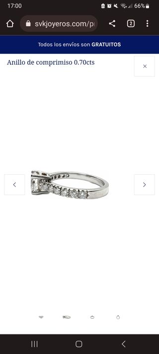 Anillo de diamantes réplica cartier 