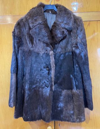 Abrigo Vintage de Piel con Pelo