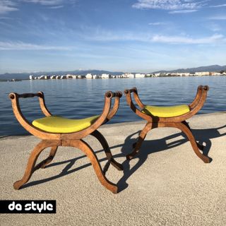 Antiguas Banquetas vintage madera maciza