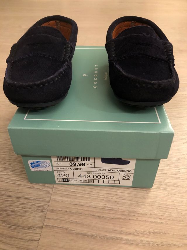 Mocasín piel azul marino niño num. 22