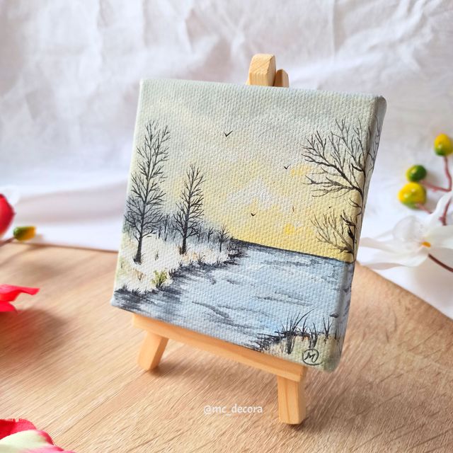 Mini lienzo pintado a mano 10 x 10 cm