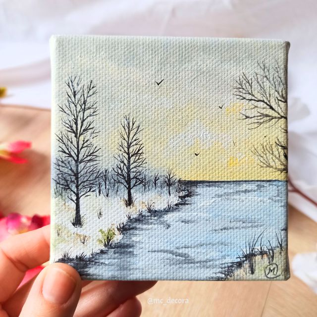 Mini lienzo pintado a mano 10 x 10 cm