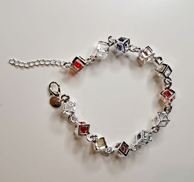 PULSERA CIRCONITAS COLORES Y PLATA 925