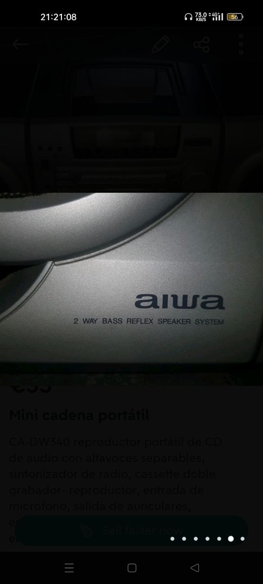 Radio cassete doble CD pilas