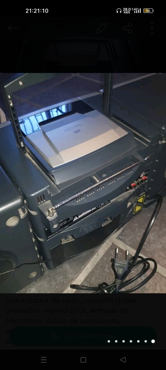 Radio cassete doble CD pilas