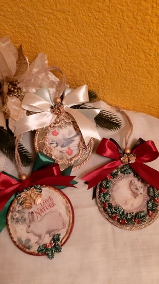 Bolas de navidad de madera