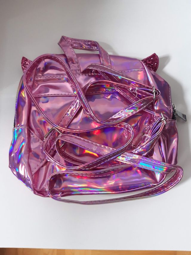 Mochila rosa brillante nueva.