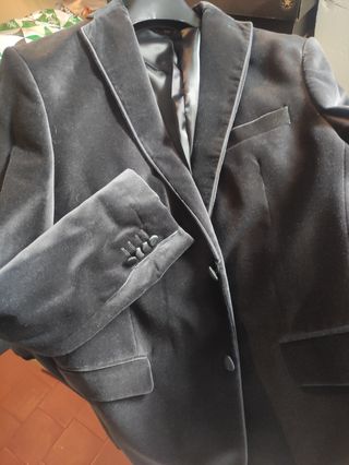 chaqueta terciopelo gris