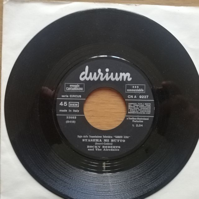 Rocky Roberts "Stasera mi butto" Promo 45 rpm