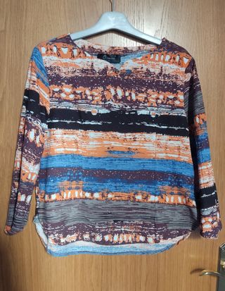 Camisa de algodón con motivos étnicos,sin estrena