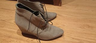 botines grises de cuña
