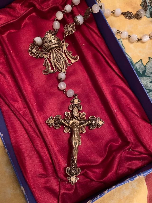 Rosario Isabelino fligrana dorado siglo XIX