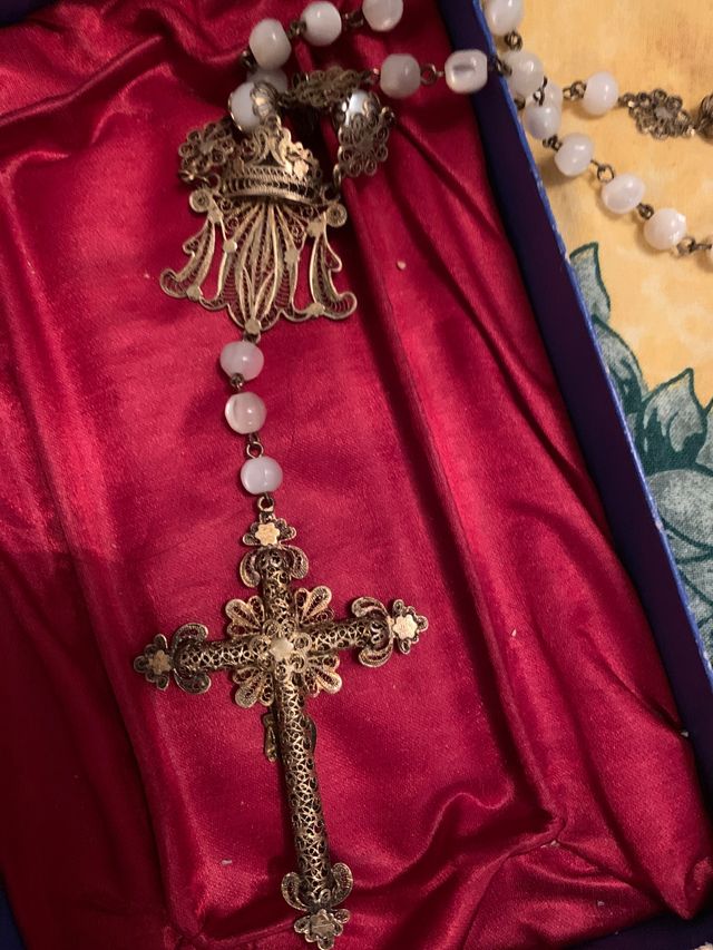 Rosario Isabelino fligrana dorado siglo XIX