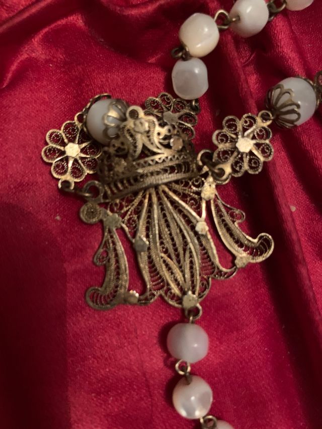 Rosario Isabelino fligrana dorado siglo XIX