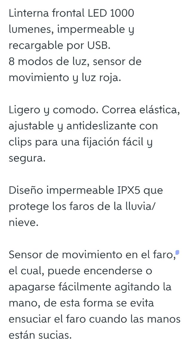 Faro LED frontal linterna luz