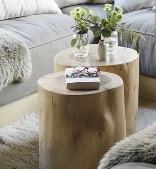 Mesa de tronco natural artesana