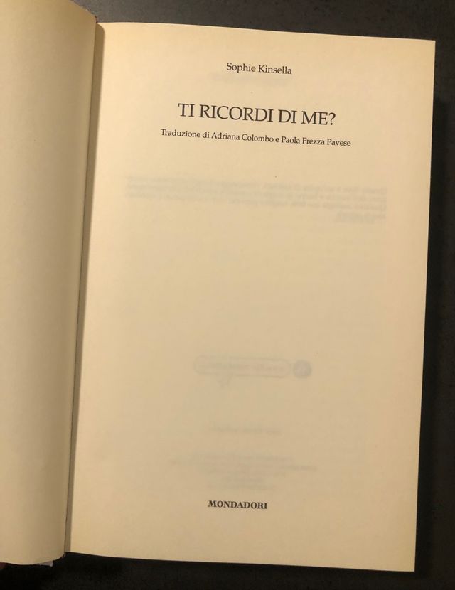 Libro Sophie Kinsella. "Ti Ricordi di Me?"