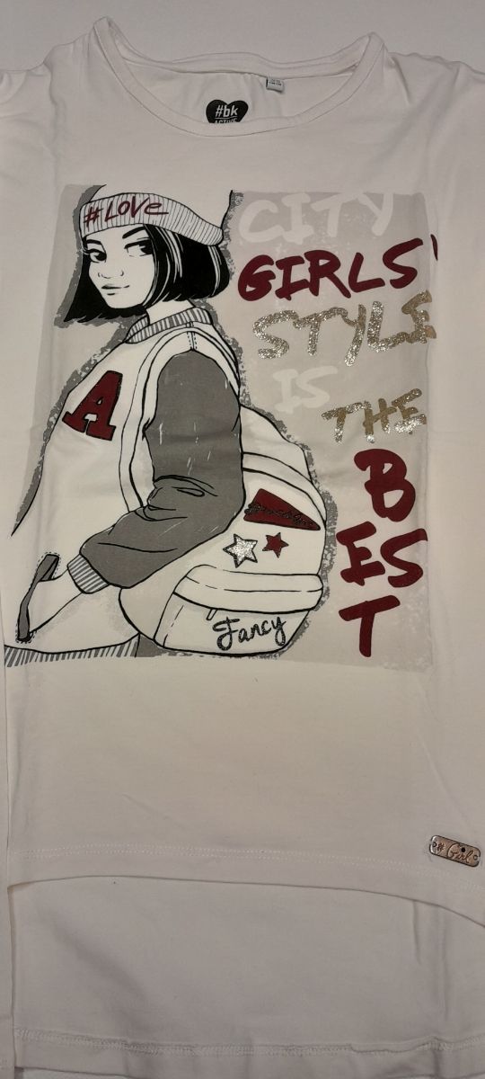 Maglietta bianca a maniche lunghe