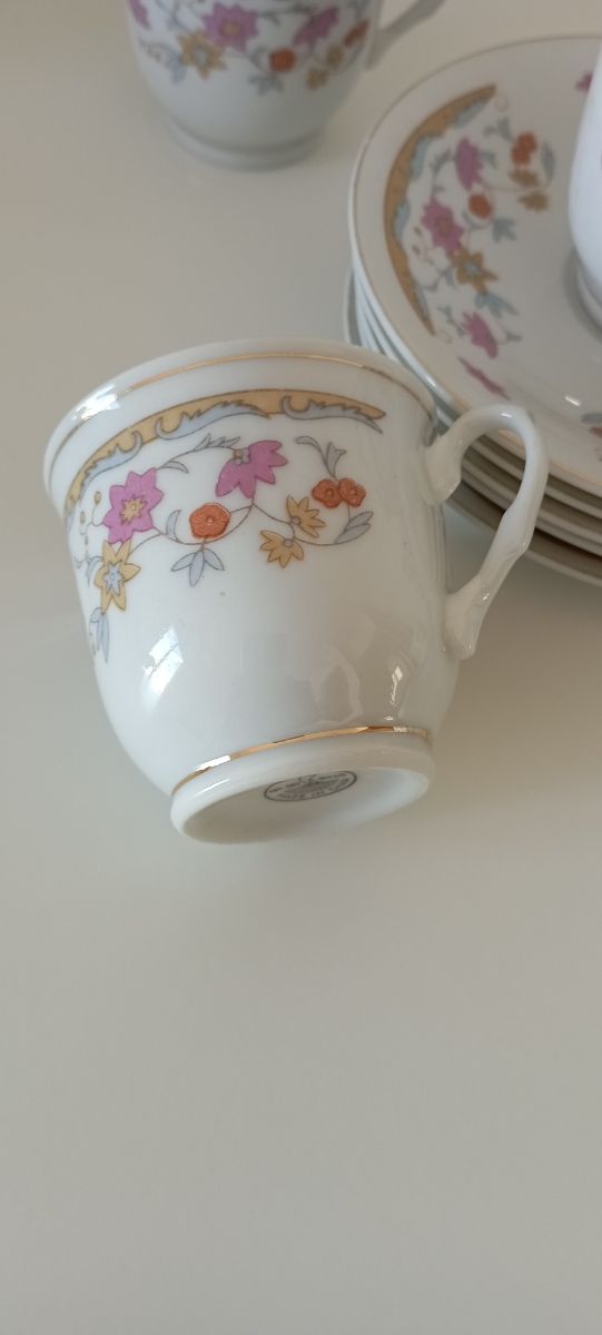 Juego de café expreso de porcelana antiguo