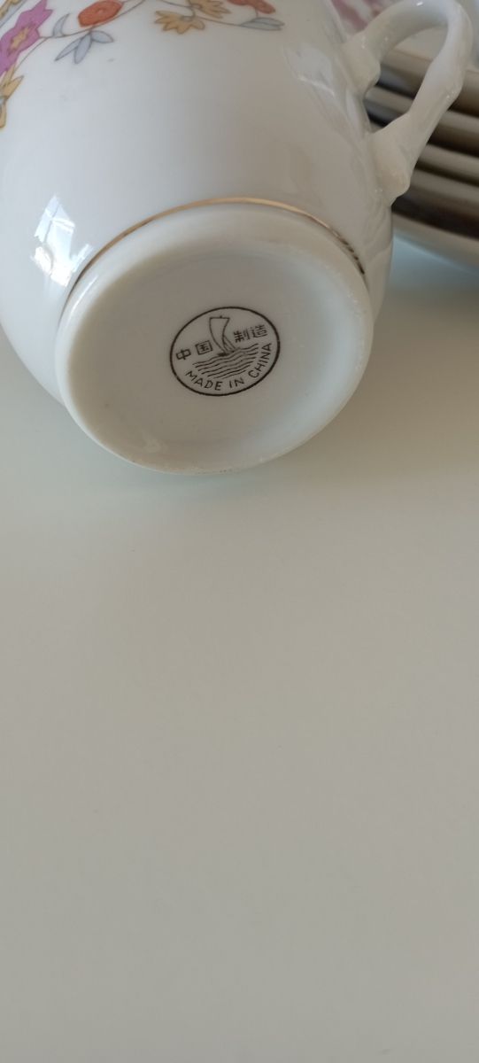 Juego de café expreso de porcelana antiguo