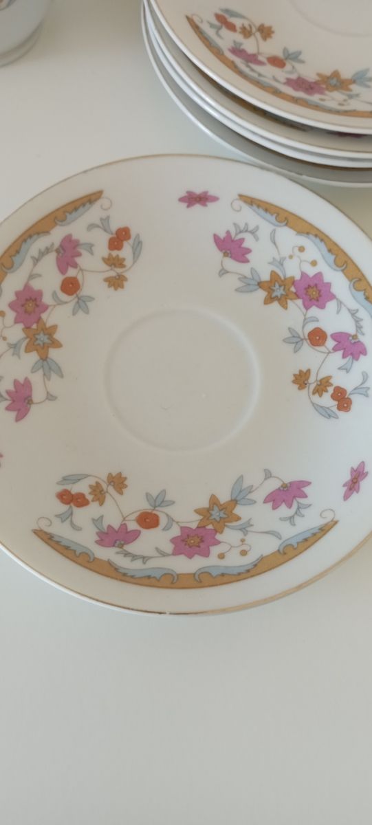 Juego de café expreso de porcelana antiguo