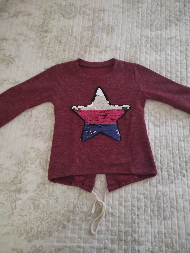 Jersey niña estrella de lentejuelas talla 7-8