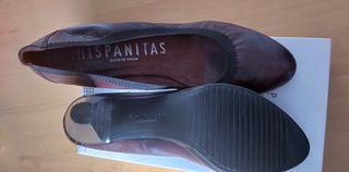 Zapato salón marrón oscuro piel