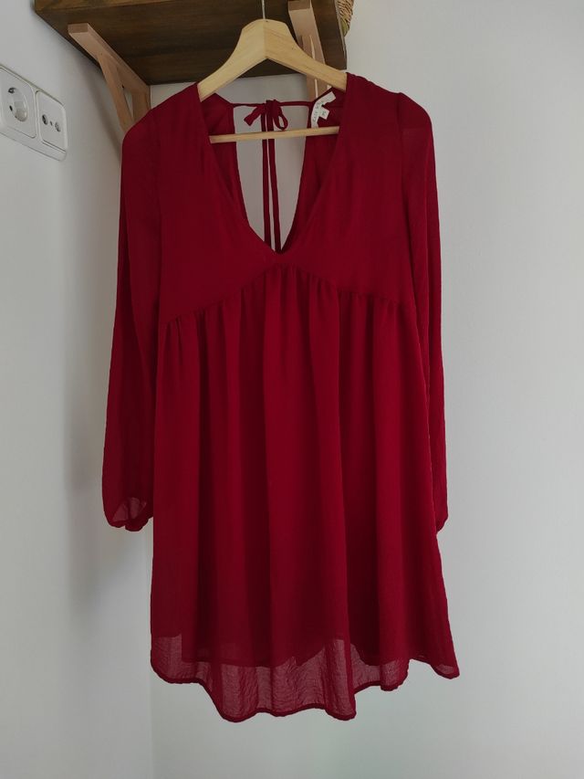 Vestido de gasa rojo Easy Wear. IDEAL NAVIDAD