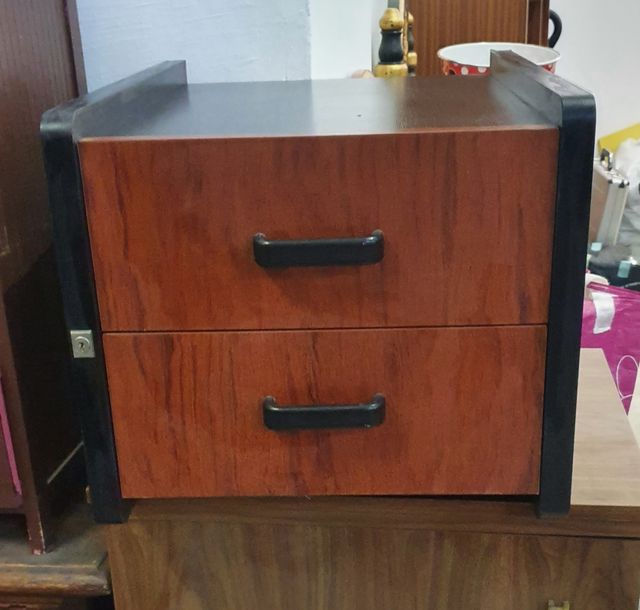 Cajonera 2 cajones negra y marrón