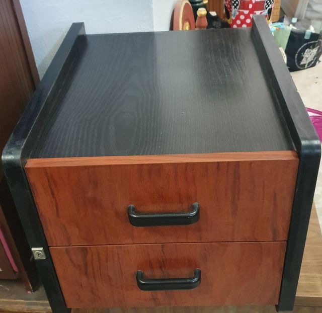 Cajonera 2 cajones negra y marrón