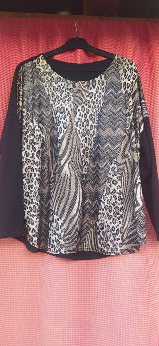 camiseta punto carrujillo y brillito 4XL/ talla 48