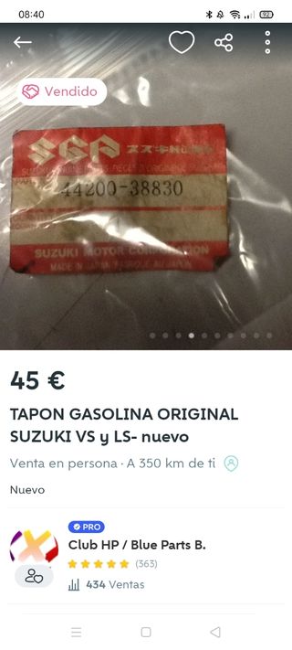 tapón moto Suzuki VS y ls Nuevo