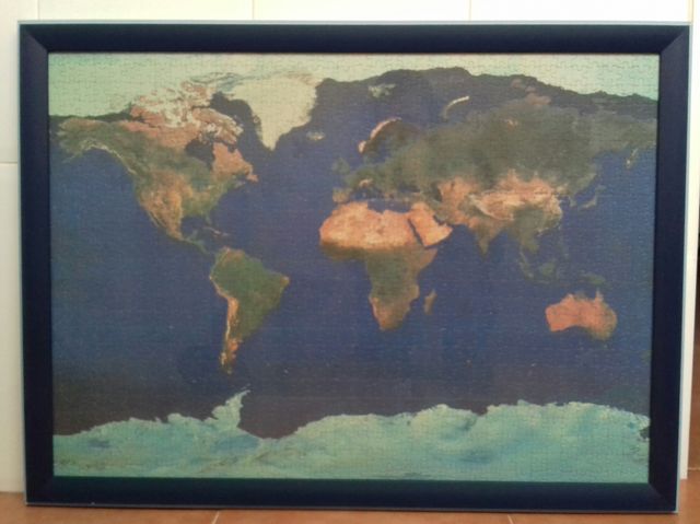 Cuadro puzzle mapamundi