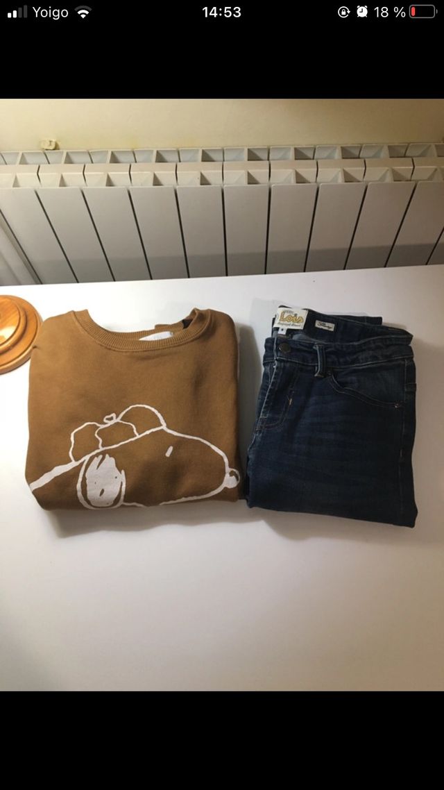 LOTE Pantalon vaquero lois y sudadera talla 8-9