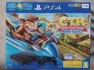 PS4 HDR 1TB Jet Black 2 mandos. Juego incluido