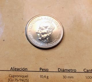 Cartera moneda 2 pesos Jorge Luis Borges Argentina
