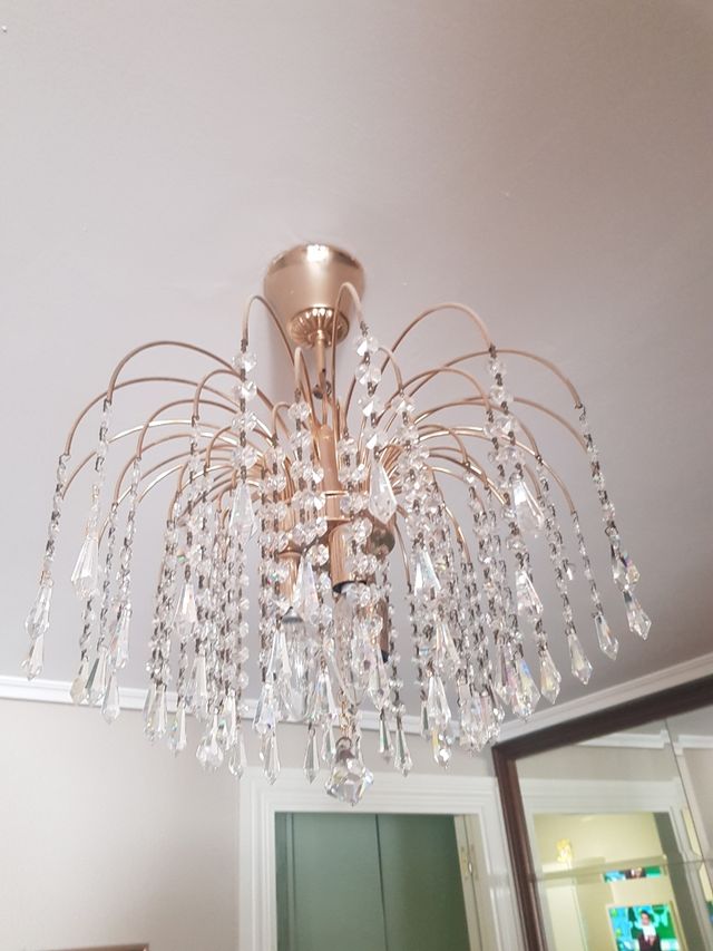 lámpara de techo de cristal de strass