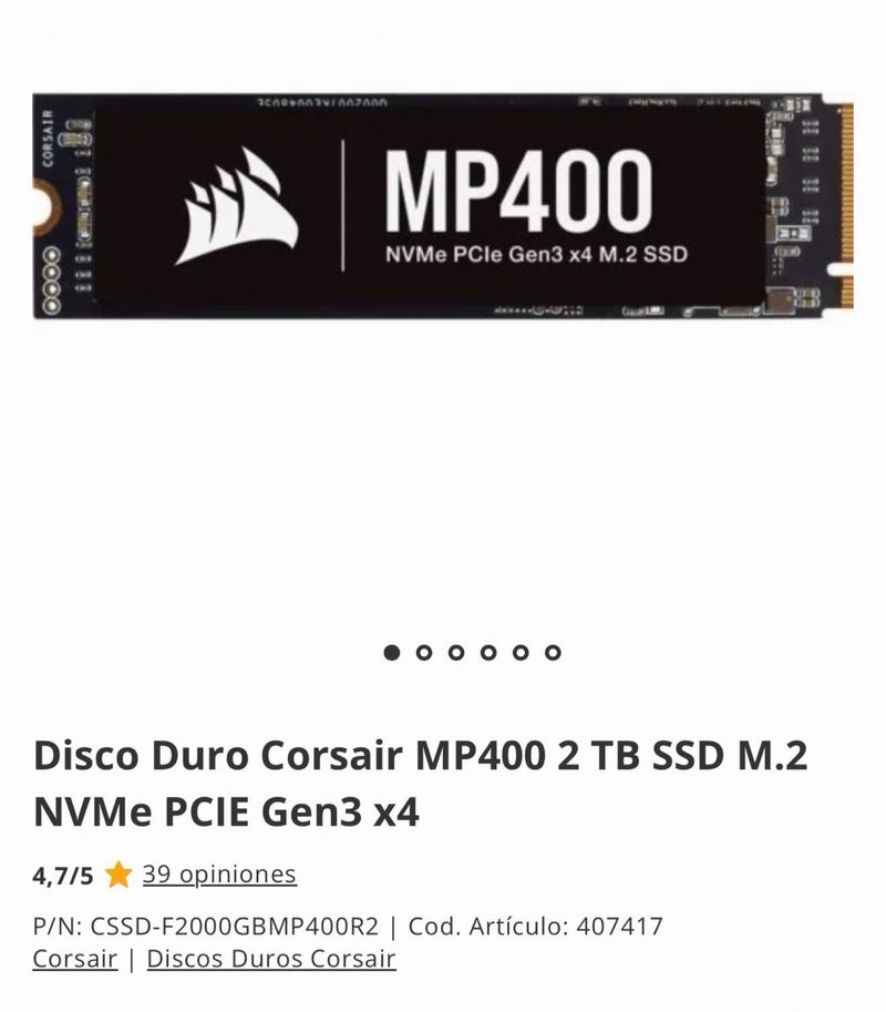 SSD NVMe MP400, 2TB afbeelding 2
