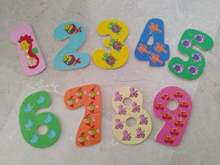 Puzzle Madera Números Bebés